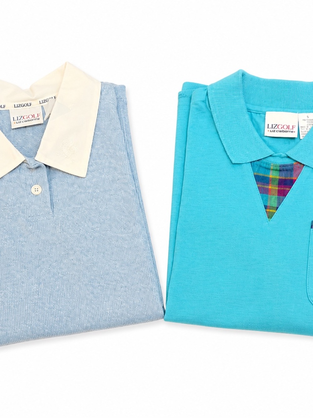 Liz Claiborne LizGolf Sleeveless Polo Tops Womens Small Blue Golf Shirt Lot NWT